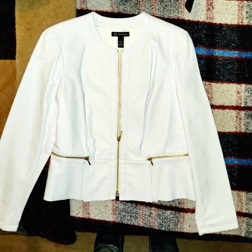 INC faux leather jacket